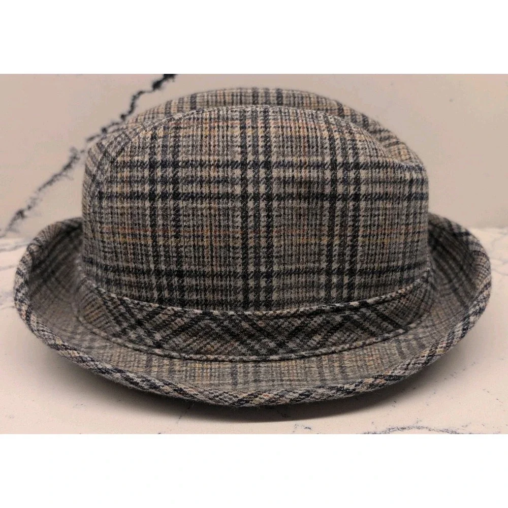 PENDLETON WOOL FEDORA HAT SIZE 7 1/8 PLAID VIRGIN‎ WOOL
